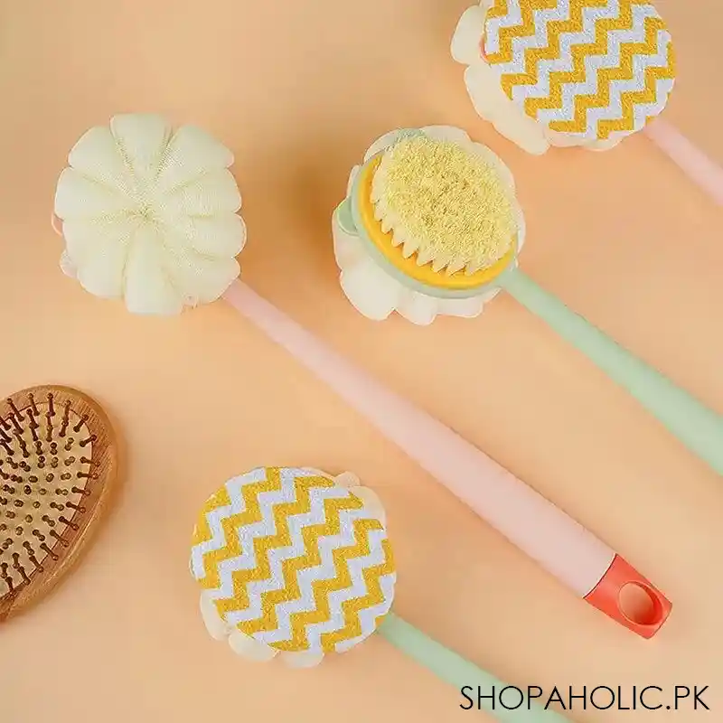 2 in 1 long handle bath body scrubbing brush image3