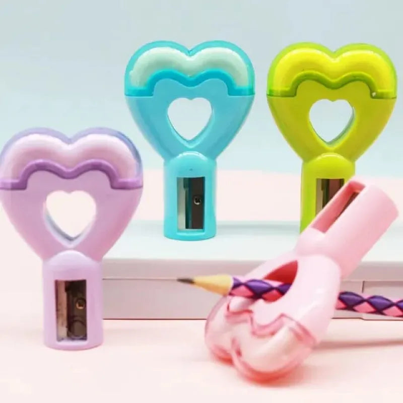 2 in 1 lovely heart shape sharpener with eraser image2