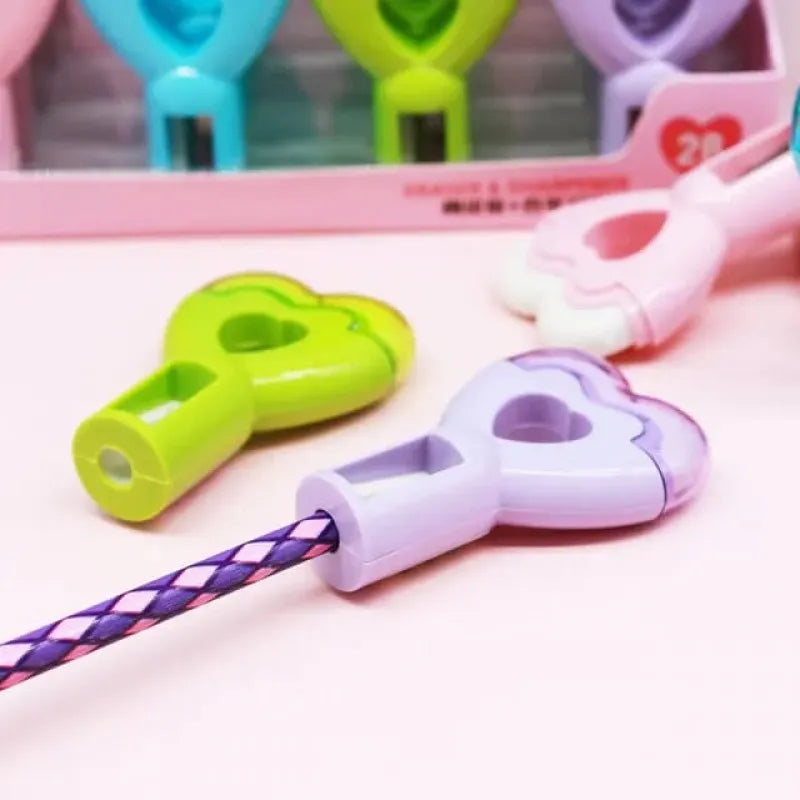 2 in 1 lovely heart shape sharpener with eraser image3