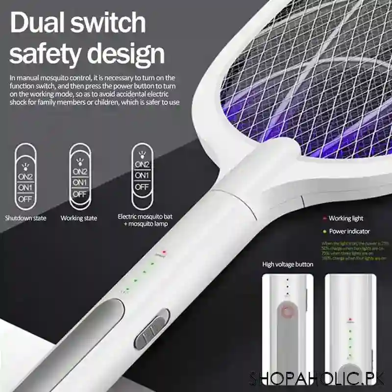 2 in 1 rechargeable mosquito racket image4