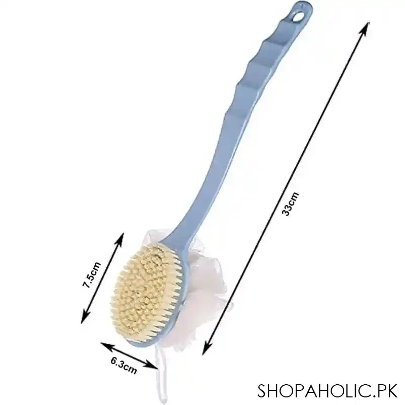 2 in 1 ultra soft bristle back body bath brush scrubber long handle with loofah image4