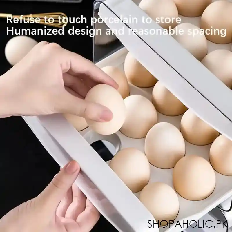 2 layer pull out transparent egg storage box image5