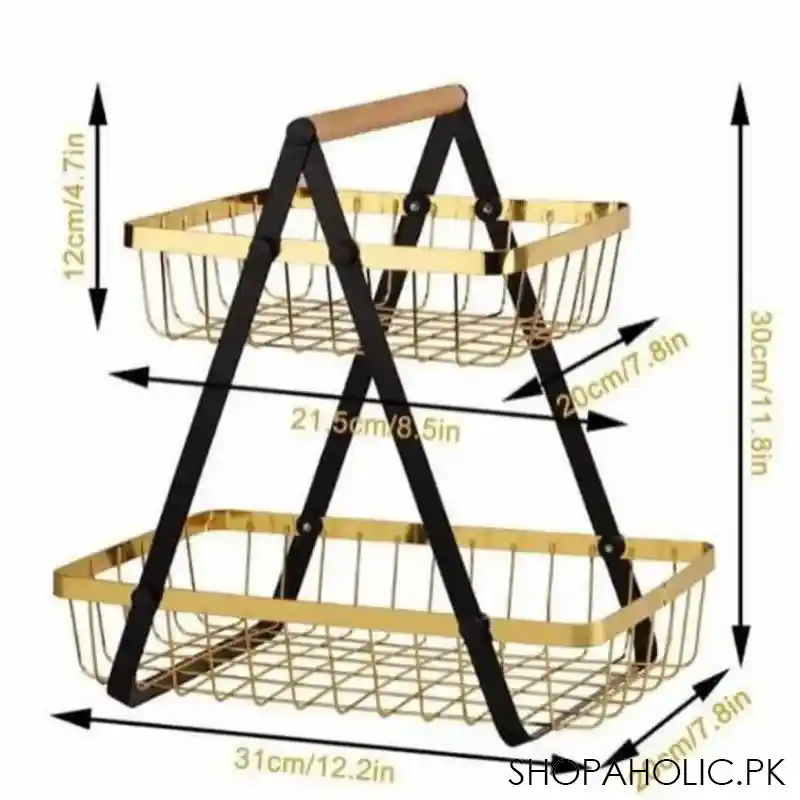 2 tier metal fruit basket image3