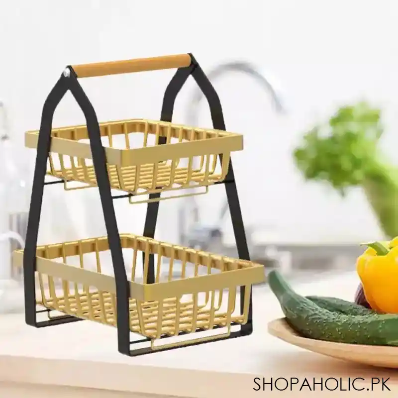 2 tier metal fruit basket main image