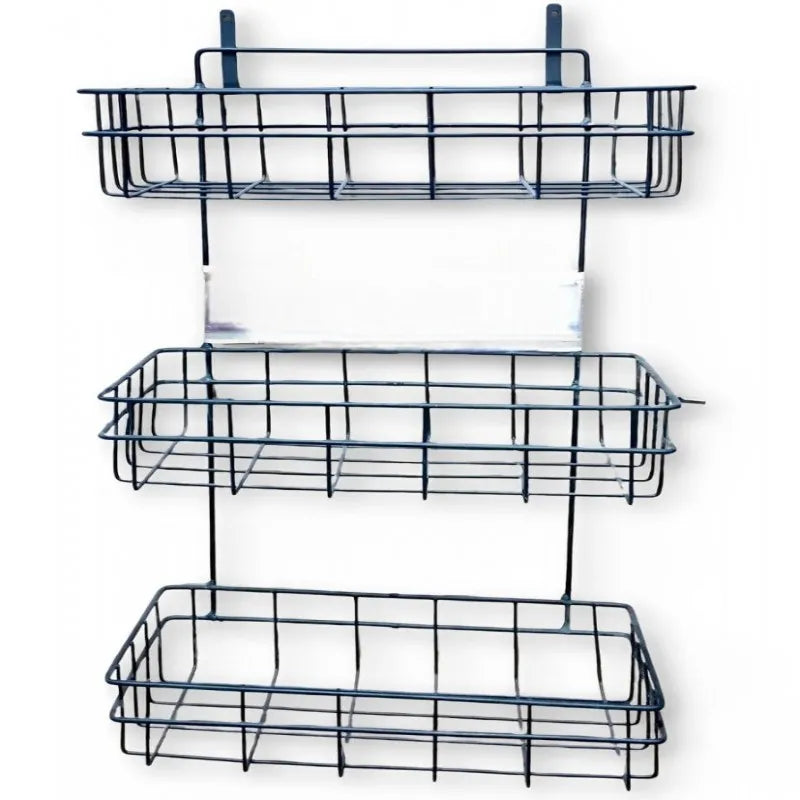 2 tier multifunctional wall storage basket image2