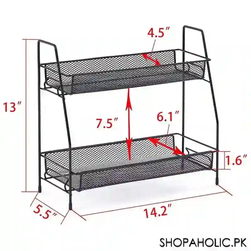 2 tier multipurpose spice rack storage organizer image3