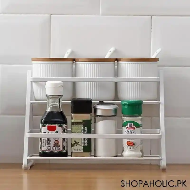 2 tier spice rack shelf kitchen (black) image4