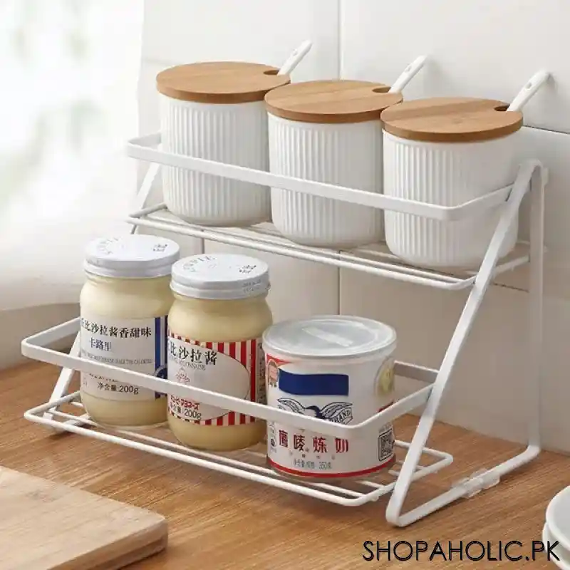 2 tier spice rack shelf kitchen (black) main image