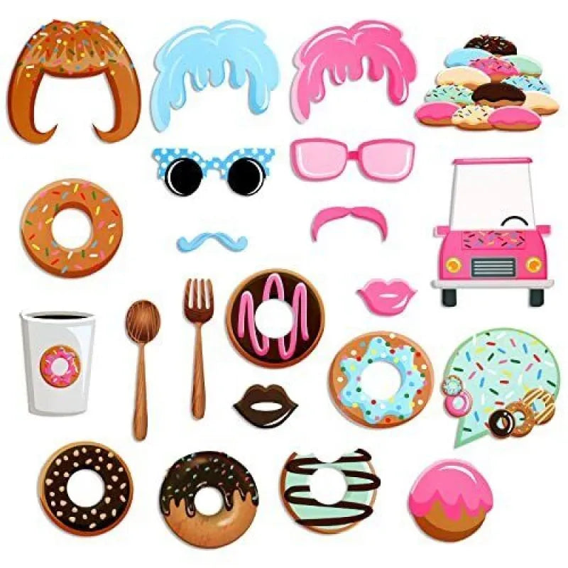 22 pcs donut birthday props image3