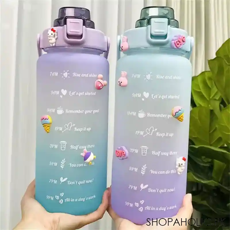 2l large capacity water bottle straw cup image3