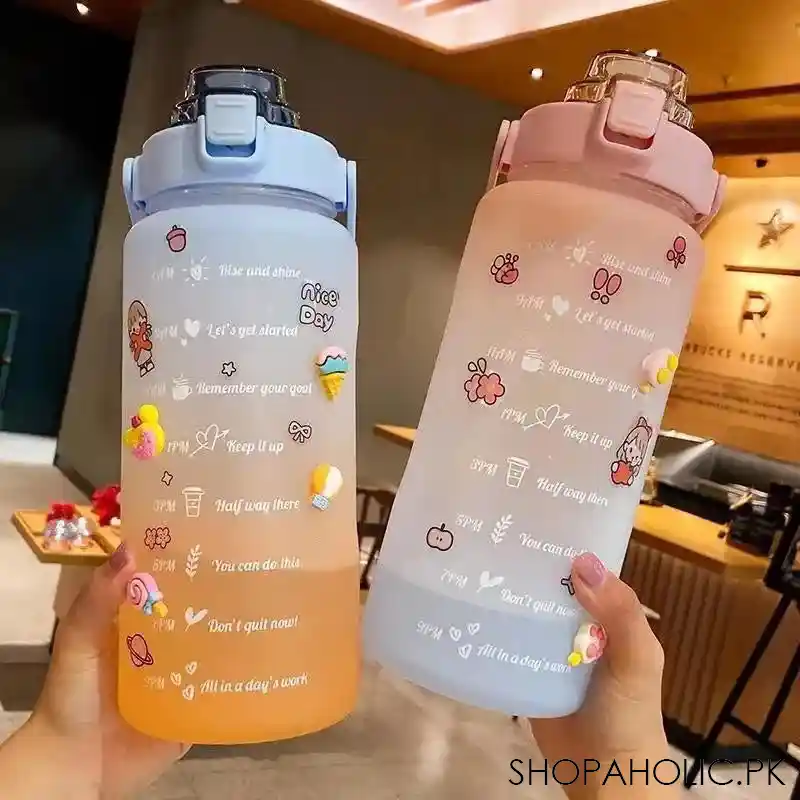 2l large capacity water bottle straw cup main image