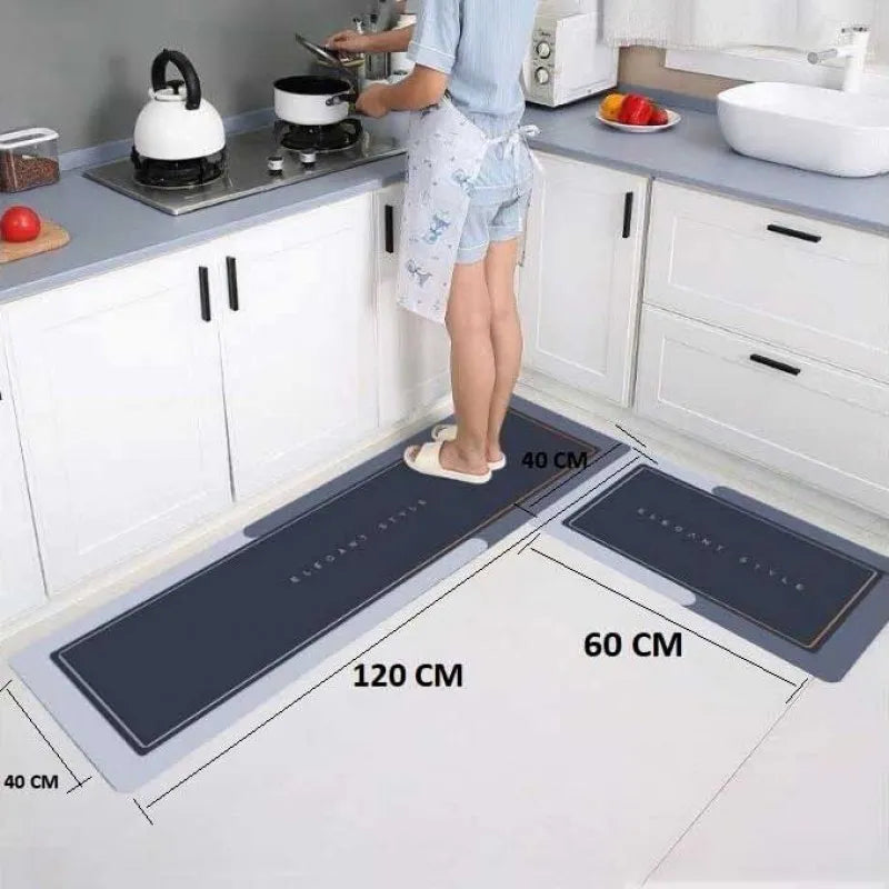 2pcs carpet rug non slip waterproof kitchen floor mat main image