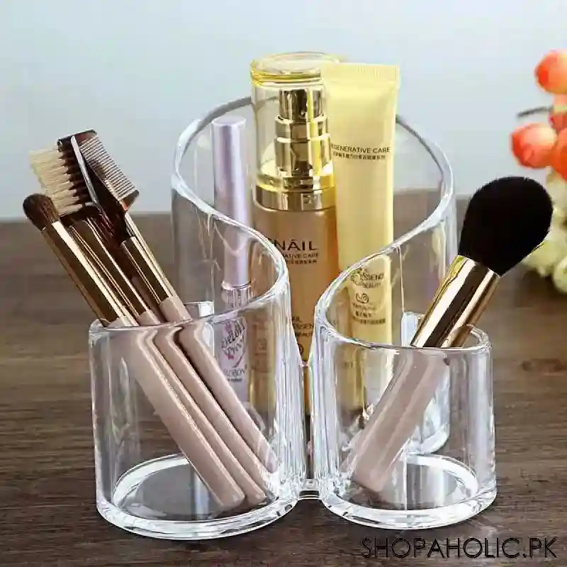 3 compartment acrylic cosmetic brush holder image4