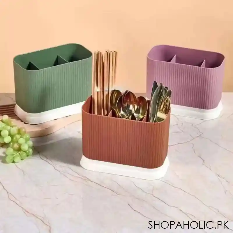 3 compartment kitchen cutlery holder main image