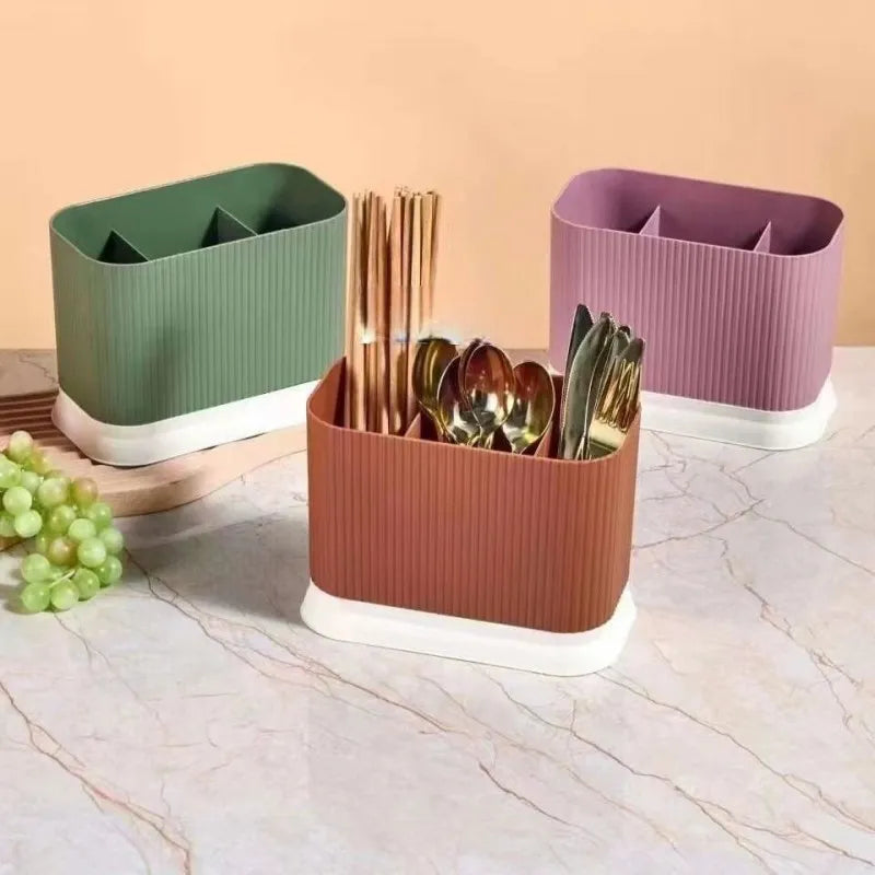 3 compartment kitchen cutlery holder main image