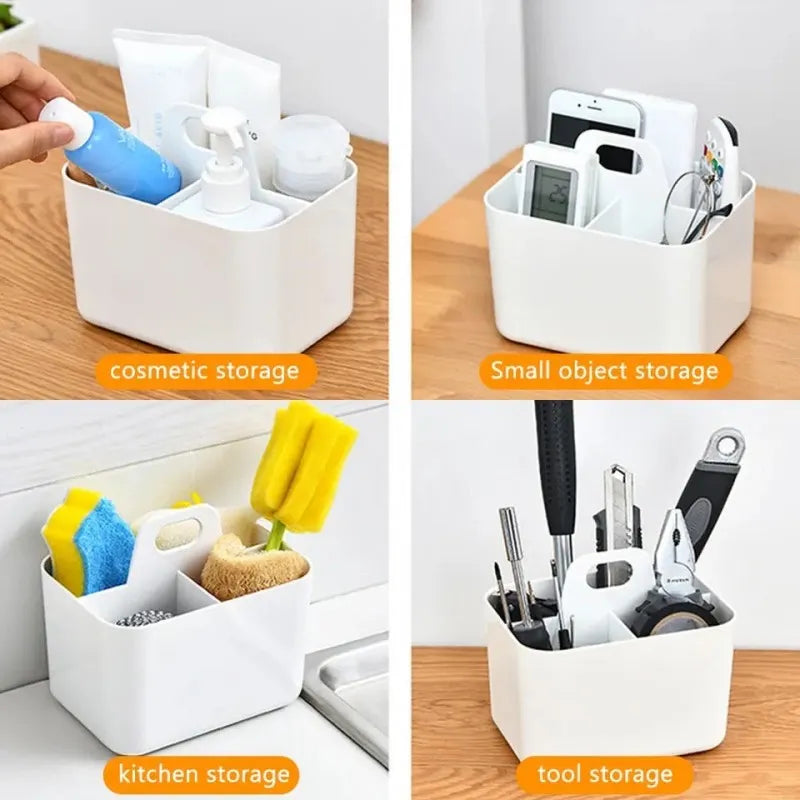 3 compartment multipurpose storage box with handle image3