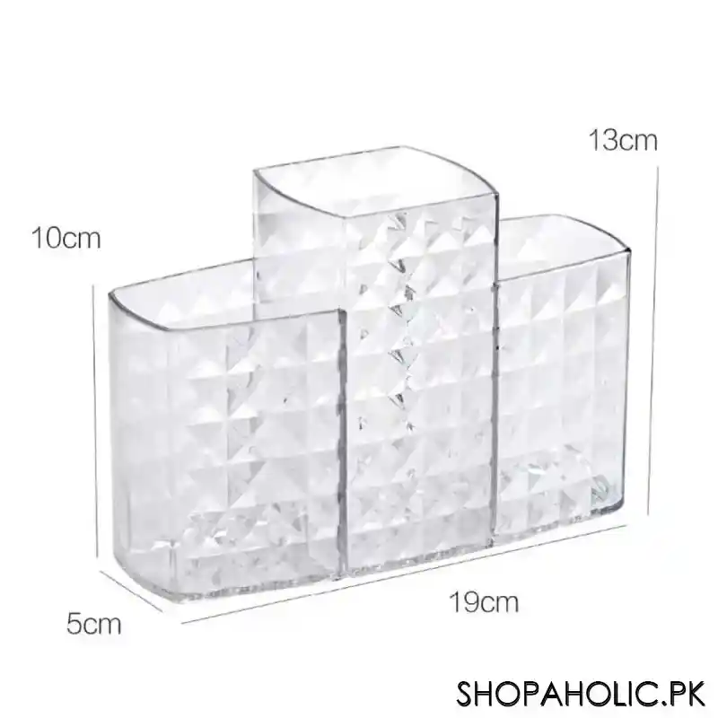 3 compartments acrylic diamond cut cosmetic organizer image3