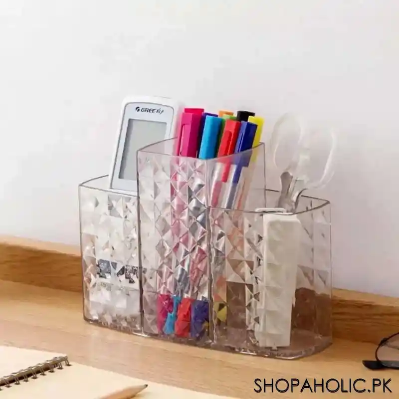 3 compartments acrylic diamond cut cosmetic organizer image7