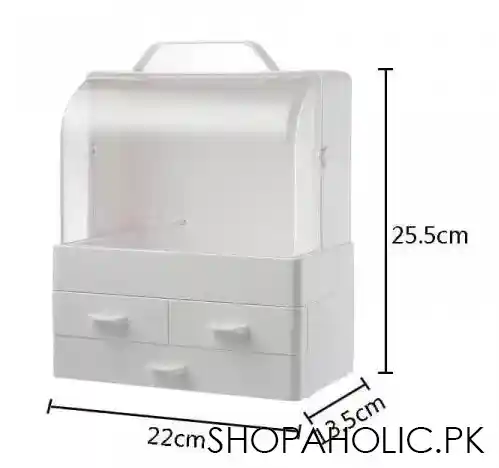 3 drawer modern cosmetic & makeup organizer image2