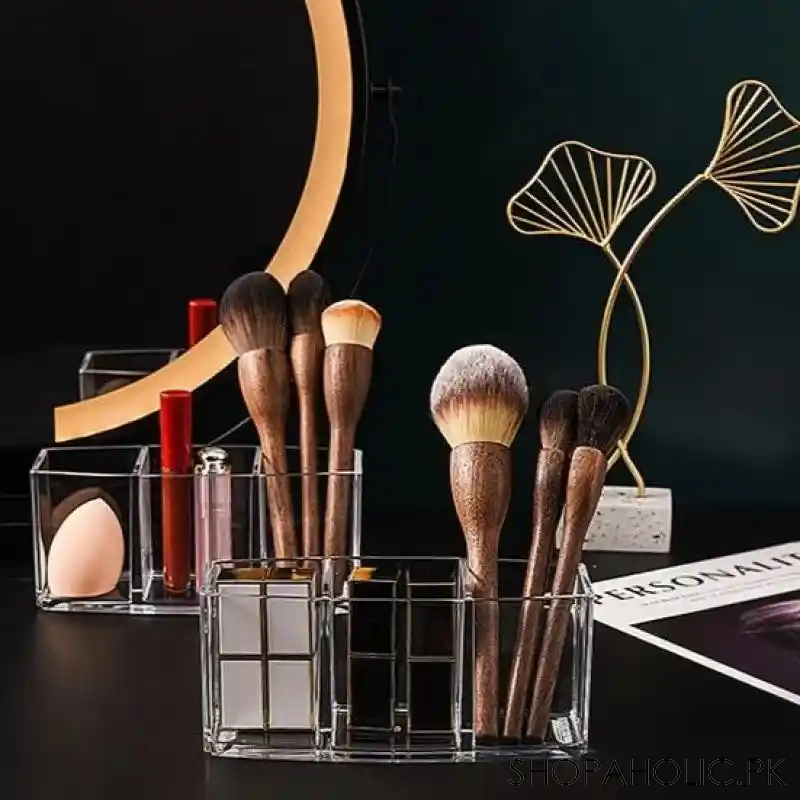 3 grid acrylic makeup brush organizer main image