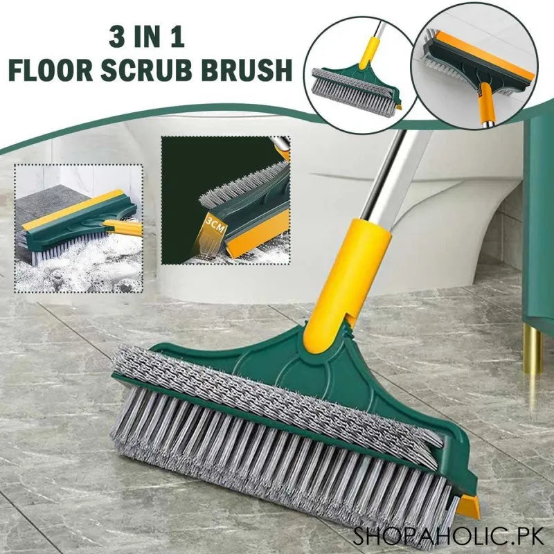 3 in 1 magic broom floor cleaning scrub brush with wiper main image