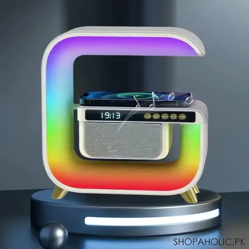 3 in 1 multifunctional bluetooth speaker alarm clock square g lamp image3