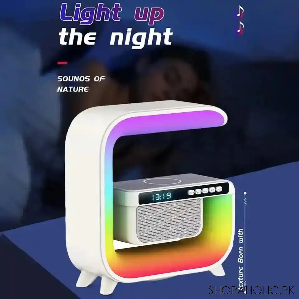 3 in 1 multifunctional bluetooth speaker alarm clock square g lamp image4