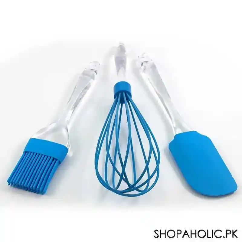 3 in 1 silicone basting brush dough spatula and whisk (random colour) image4