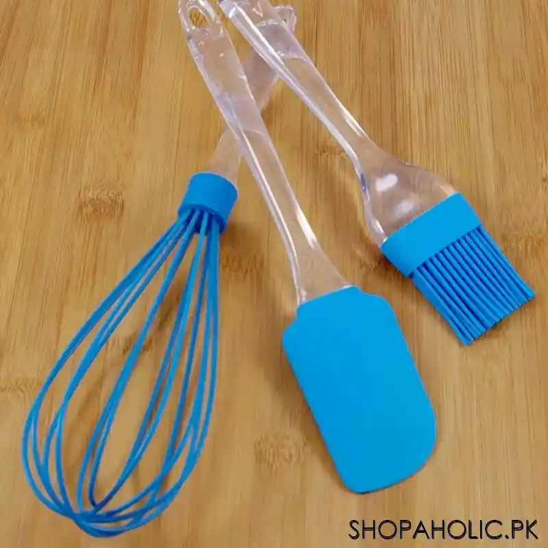 3 in 1 silicone basting brush dough spatula and whisk (random colour) image6