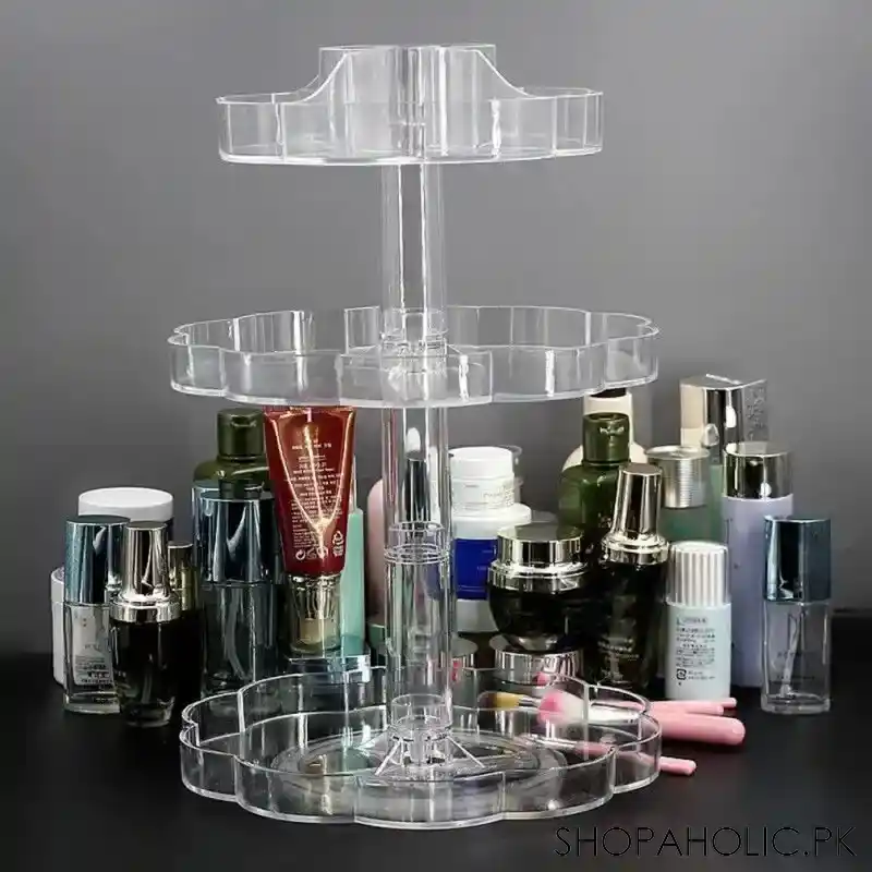 3 layer acrylic blossom makeup organizer image2