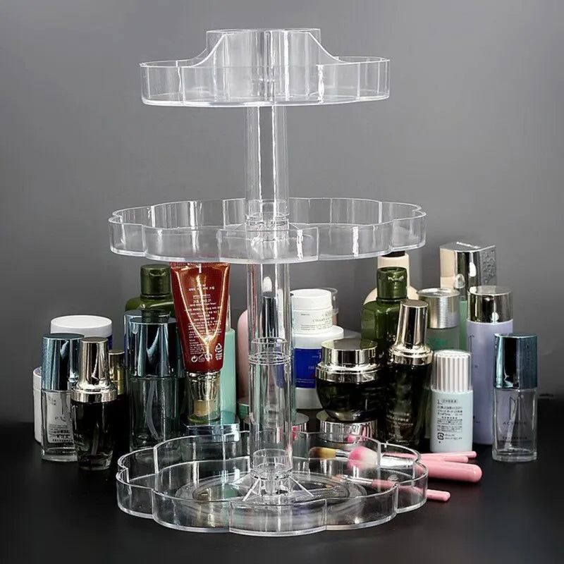 3 layer acrylic blossom makeup organizer image2