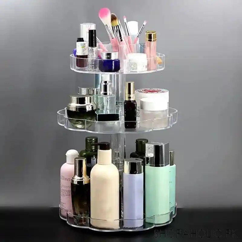 3 layer acrylic blossom makeup organizer image3