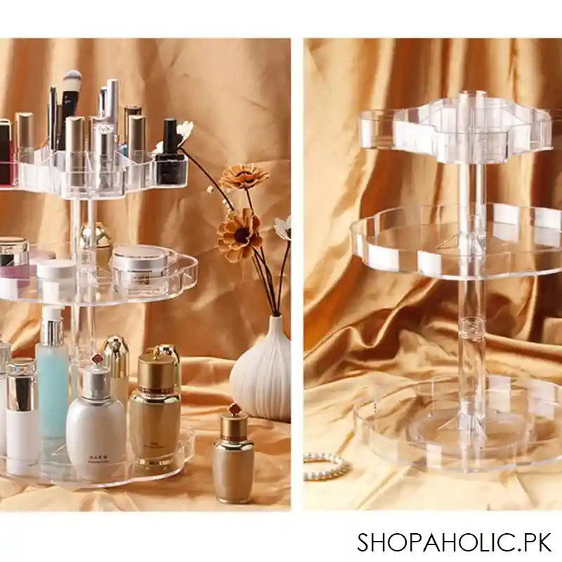 3 layer acrylic blossom makeup organizer image5