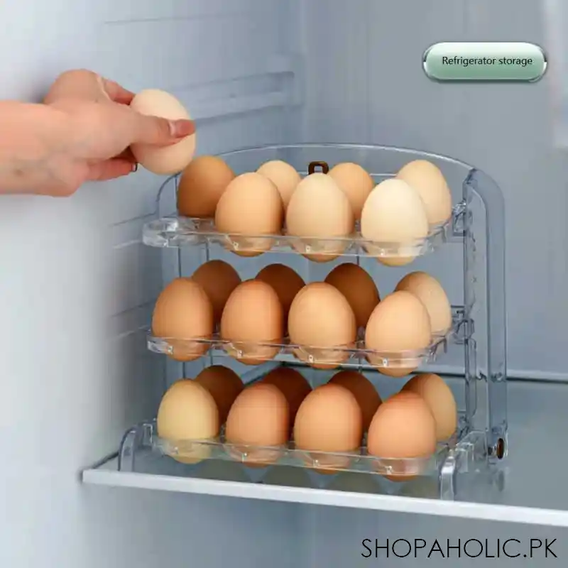 3 layer foldable 24 eggs storage stand image4