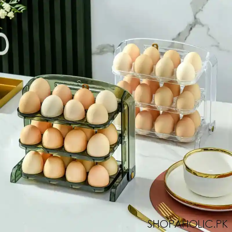 3 layer foldable 24 eggs storage stand image5