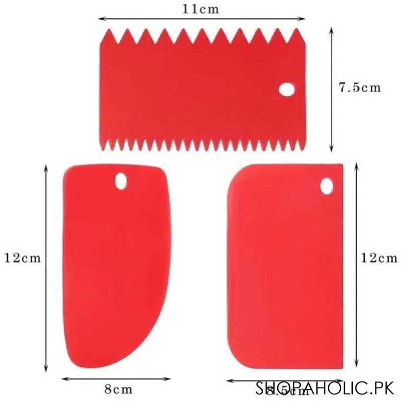 (3 pcs) plastic cake decorating scraper image2