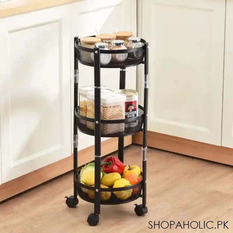 3 tier storage rack with wheels main image