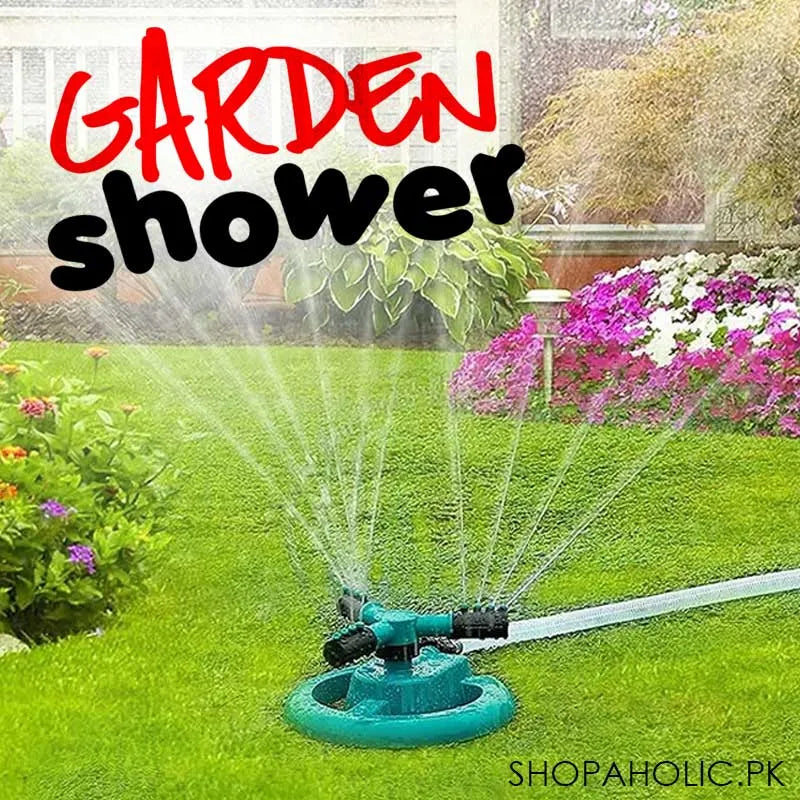 360 degree automatic rotary sprinkler for lawn and garden shower main image