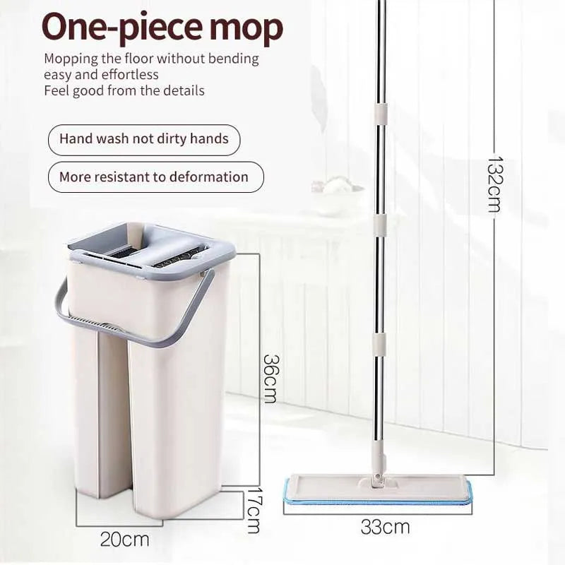 360 degree cleaning lazy flat mop with bucket set image2