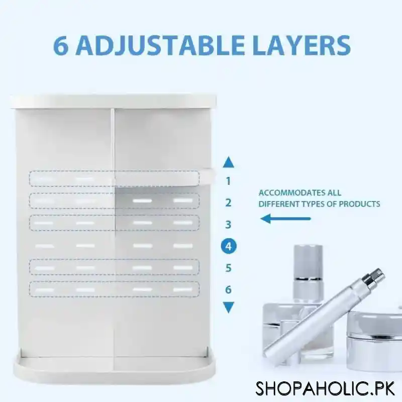 360 degree rotating cosmetic storage organizer (white) image2