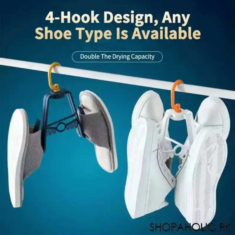 360 degree rotating foldable 4 hooks balcony shoe rack main image