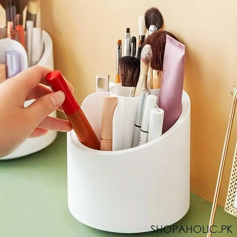 360 degree rotating makeup brush cosmetic storage box organizer image3