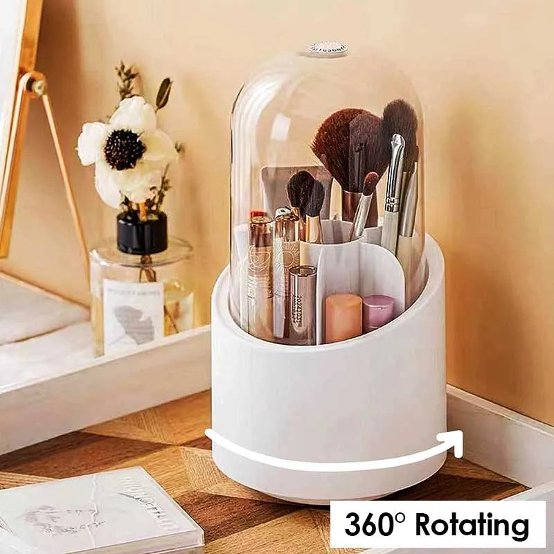 360 degree rotating makeup brush cosmetic storage box organizer image7