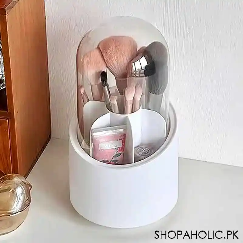 360 degree rotating makeup brush cosmetic storage box organizer image8