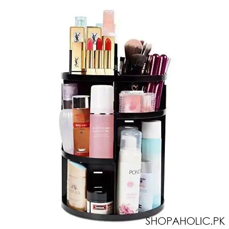 360 degree rotation makeup organizer (black) main image