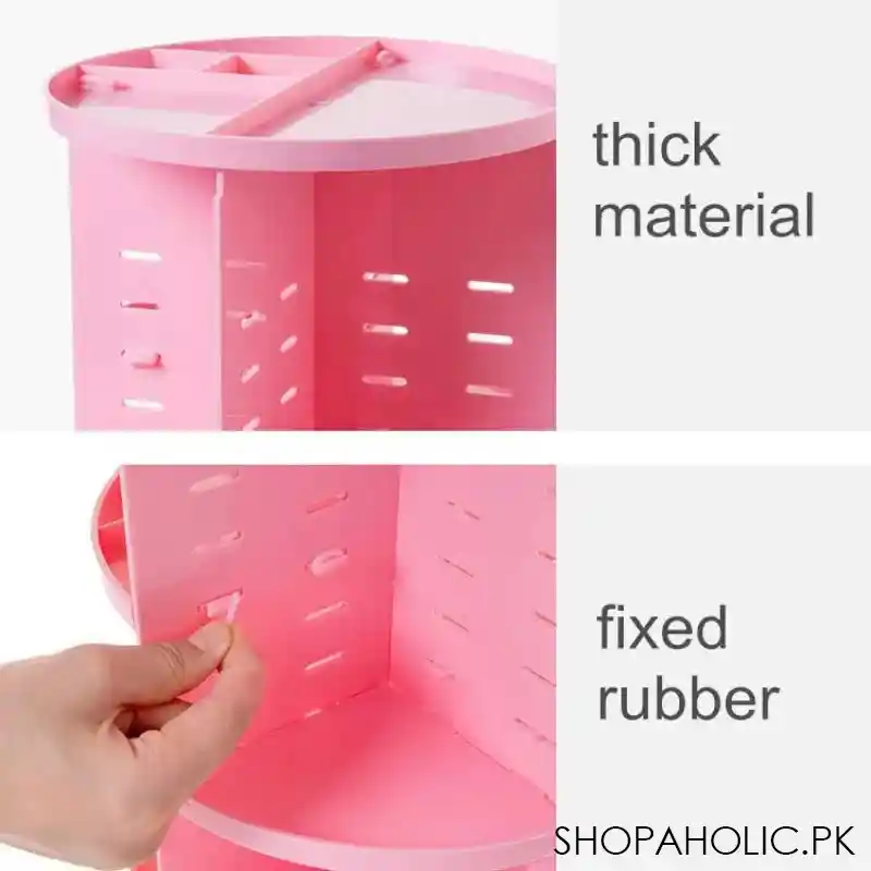 360 degree rotation makeup organizer (pink) image3