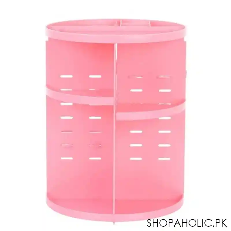 360 degree rotation makeup organizer (pink) image4