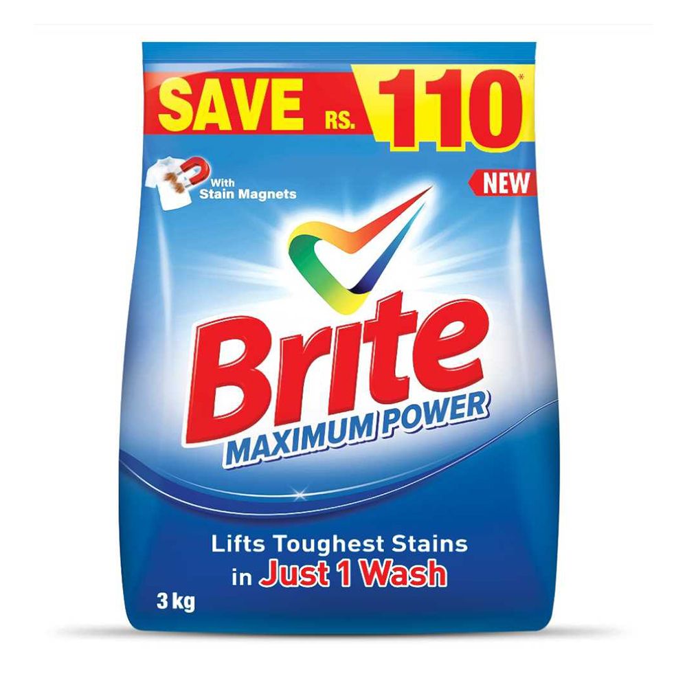 Brite Maximum Power Detergent Powder 3 KG - Image 2