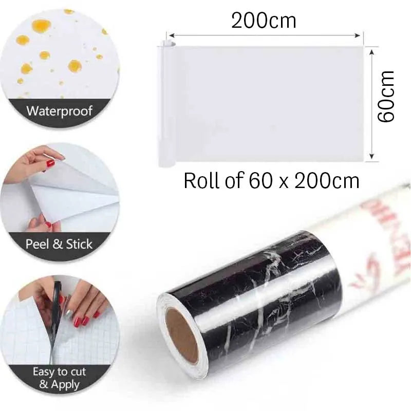 3d self adhesive marble sticker roll 60 x 200cm image2