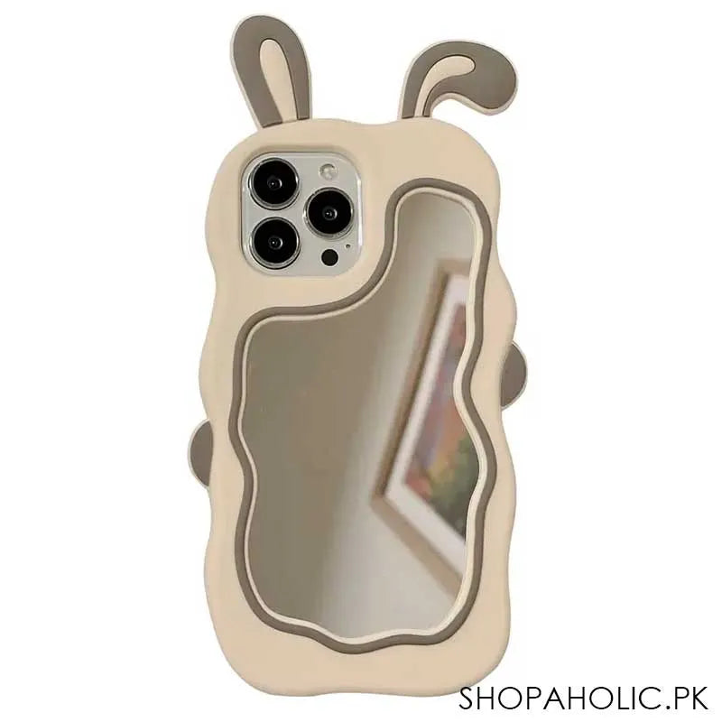 3d silicone cute rabbit mirror case soft cover for iphone image10